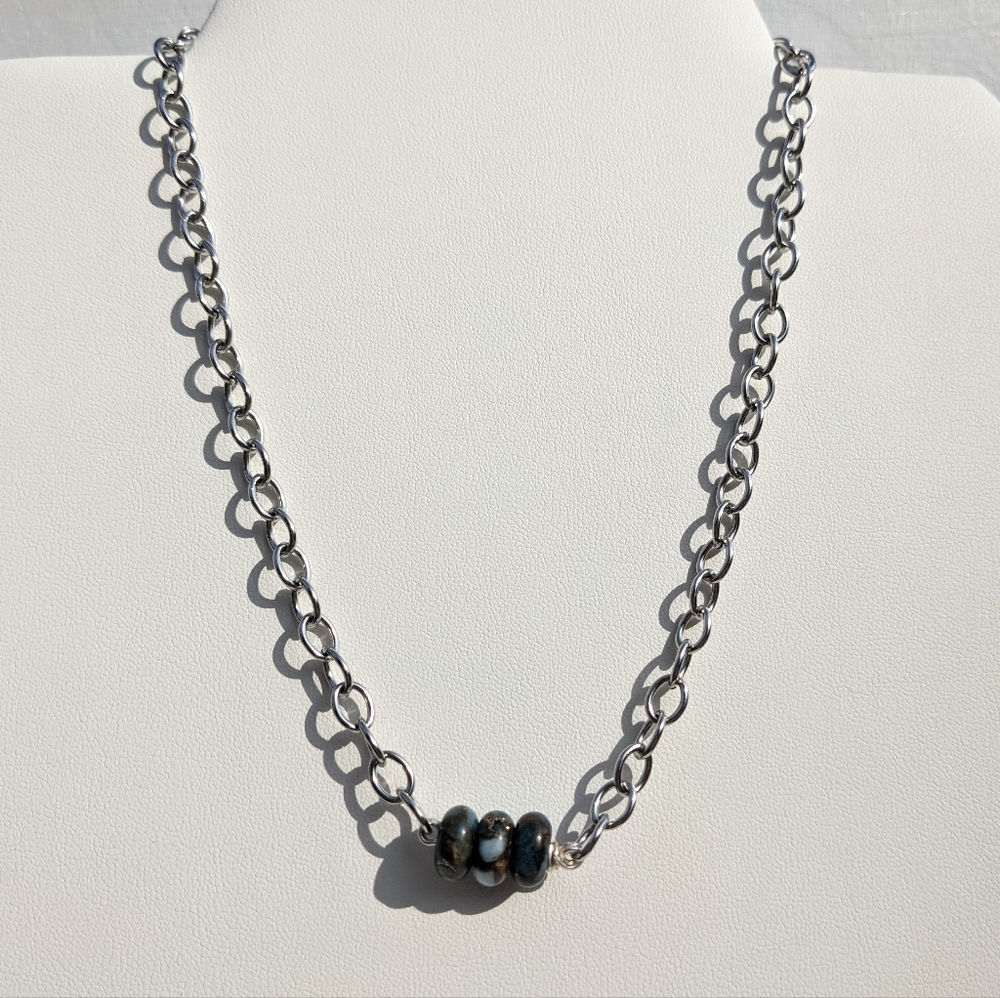 Jasper Stainless Steel Silver Chain Necklace Handmade Crystals Grounding Unisex - Picture 13 of 13